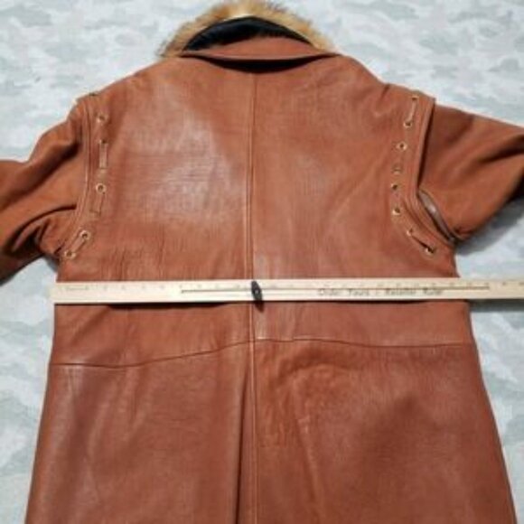 Vintage Fur Creation Jacket Womens Large Brown Leather Thermolite Full Zip - Picture 8 of 9